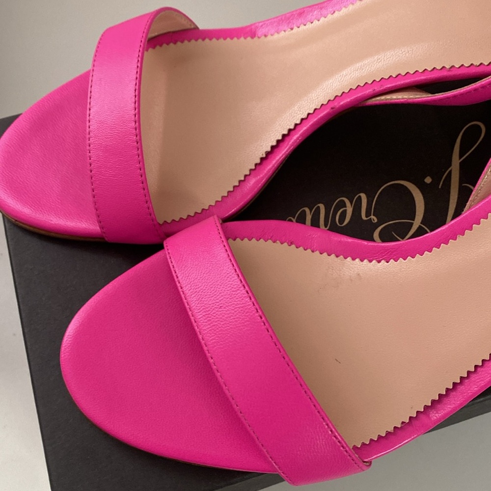 J.Crew Slingback sandals in neon pink leather NWB - Picture 4 of 6
